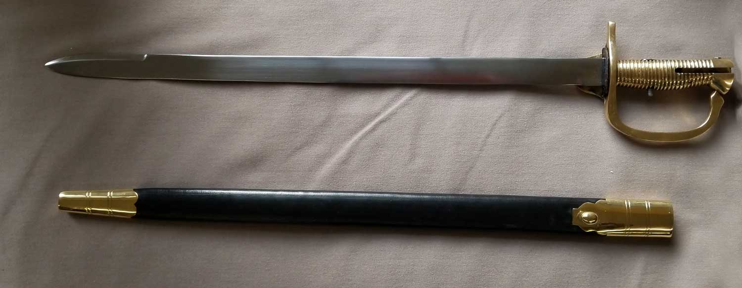 British, Baker Rifle sword bayonet & scabbard - Click Image to Close