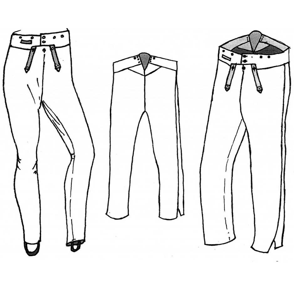 Men’s Narrow Fall Trousers & Pantaloons 1800-1825