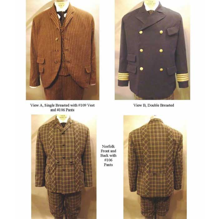 Men’s Sack Jackets 1860-1900 - Click Image to Close