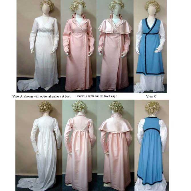 Regency Wrapping Gown, Redingote, and Tunic