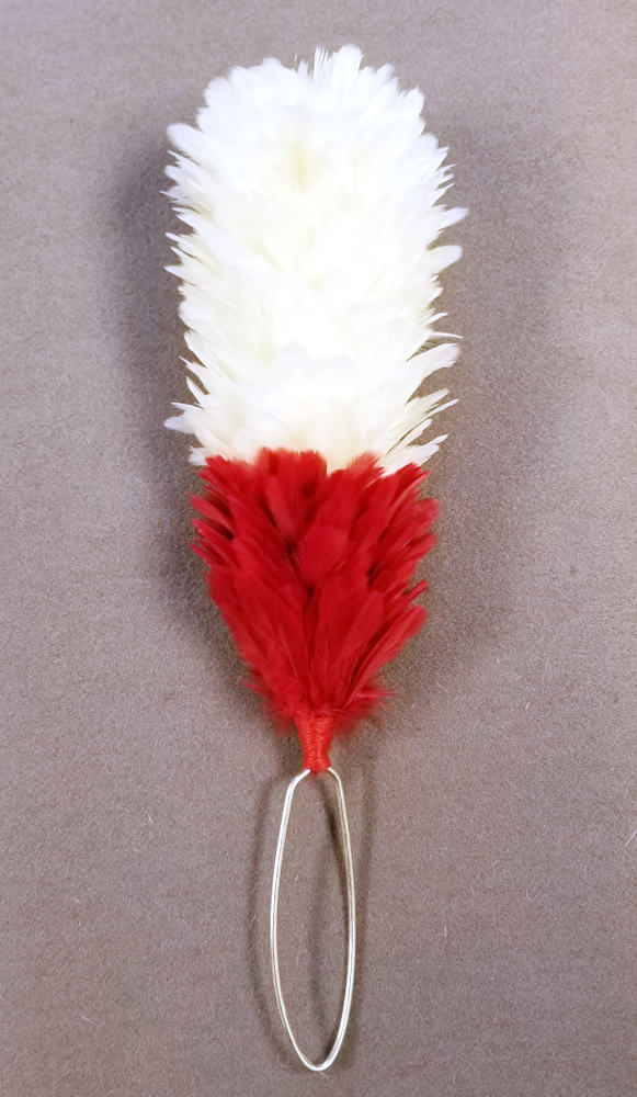 Plume, 6" White over Red