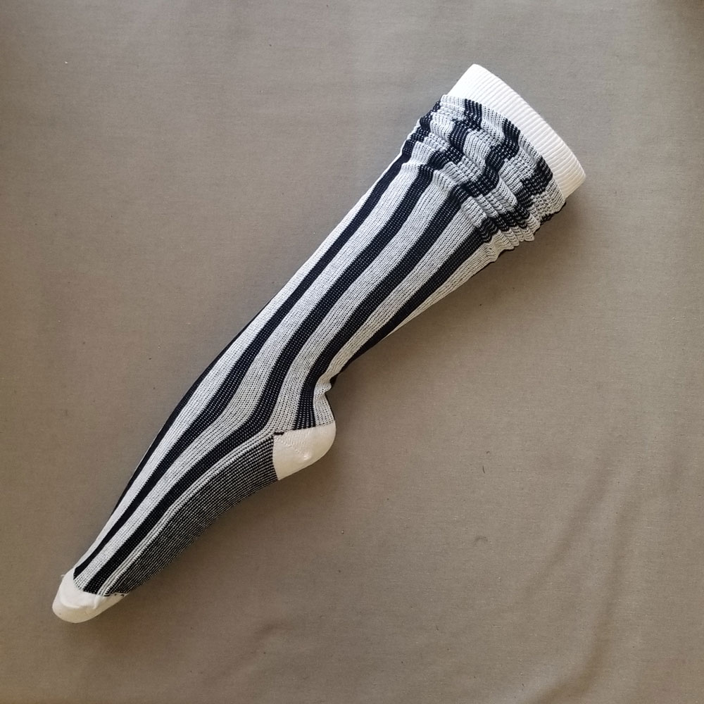 90% Cotton, Vertical Striped Stockings - Click Image to Close