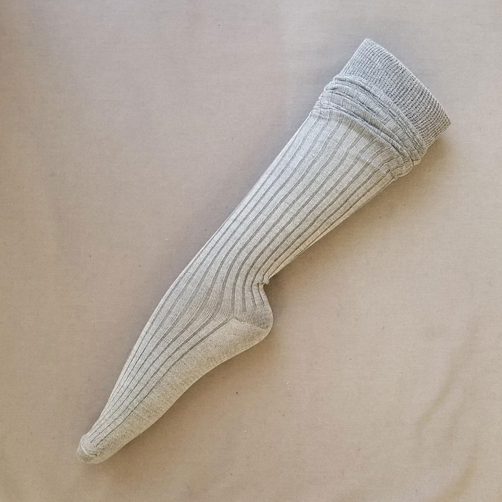 100% Silk, Ribbed Stockings - Click Image to Close
