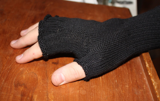 Gloves, 100% Wool, Fingerless, Short