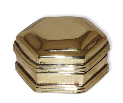 Box, Small Brass Hexagonal - Click Image to Close