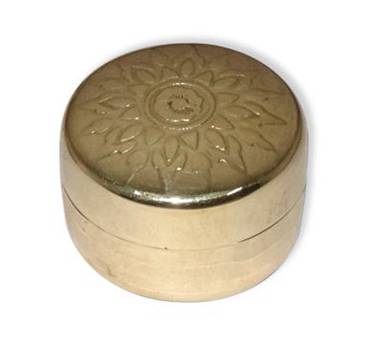 Box, Small Brass Round Fancy - Click Image to Close